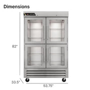 Traulsen (2) Split Glass Doors / Silver / 45.13 cubic_feet Refrigerators