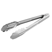 Stainless Steel Scalloped Hinged Tong - 9 1/2"L by HUBERT – medium, Stainless Steel, Silver, Model UT09H