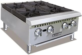 Adcraft BDCTH-24 Black Diamond 4-Burner Hotplate, 24-Inch Wide, 100,000 BTU, Natural Gas