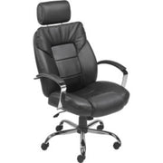 Big & Tall Bonded Leather Executive Chair by Global Industrial – Leather, Black, Model JKB0110