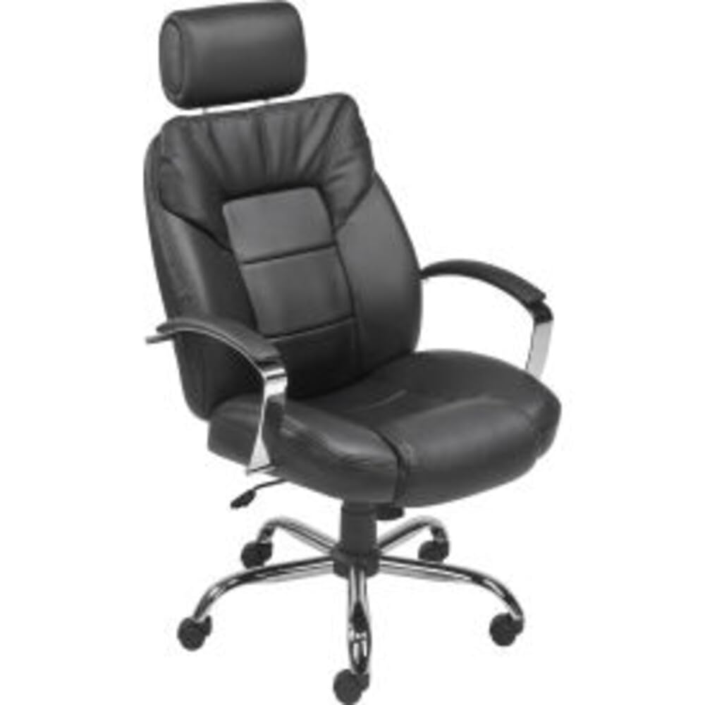 Big & Tall Bonded Leather Executive Chair by Global Industrial – Leather, Black, Model JKB0110
