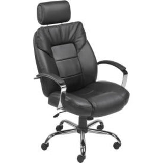 Big & Tall Bonded Leather Executive Chair by Global Industrial – Leather, Black, Model JKB0110