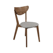 Polyester-Upholstered Mid-Century Modern Dining Side Chairs Set of by Furnifact – Wood, Brown, Pack of 2