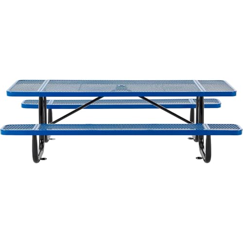 Global Industrial Blue / Industrial / 96 inches x 30 inches x 29.5 inches Picnic Tables