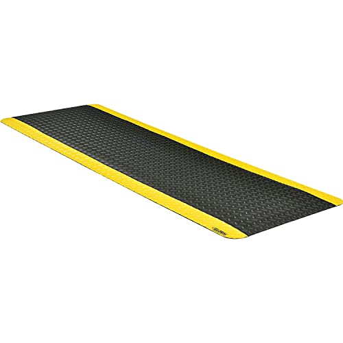 24" W x 72L Diamond Plate Ergonomic Anti Fatigue Mat by Global Industrial – Foam, Black, Model 800351YL
