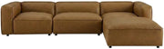 Furnifact Vegan Leather Modular Sofa 4-Piece Set, Sectional Couch for Living Room and Faux Leather Sectional Couch, Camel