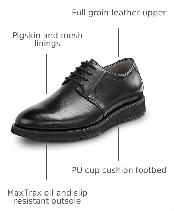 Mens Black Beaufort MaxTrax Soft Toe SRO Dress Shoe 16.0 EW by SR Max – 16 X-Wide, Polyurethane, Black, Model Sr Max Beaufort
