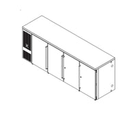 92" W Narrow Door 4 Section Back Bar Cabinet by Perlick – 27.8 cubic_feet, Model BBSN92