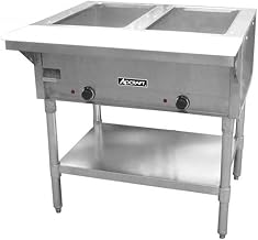 Adcraft 2 Bay Steam Table, 120V, in Stainless Steel (ST-120/2)