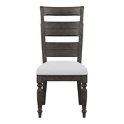Solid Wood Ladder-Back Side Chairs Set of by Furnifact – Wood, Chocolate Brown, Pack of 2
