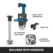 Waring 12" / Stainless Steel / WSB500X New 12” Shaft Hand Blenders