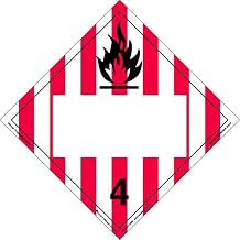 Labelmaster ZRV13B Flammable Solid Hazmat Placard, Blank, Rigid Vinyl (Pack of 25)