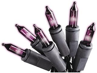 SYLVANIA V34708-88 100-Count Purple (Not Dark Purple Slightly Pinkish) Halloween Lights Set with Black Wire