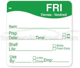 DayMark - 1122135 - DissolveMark 2 in x 2 in Friday Shelf Life Label