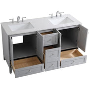 Elegant Decor 60" - Double / Grey / Traditional Bathroom Vanities