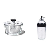 OXO Salad Spinner Glass + Shaker- Black / Clear, Black / 1 Spinners