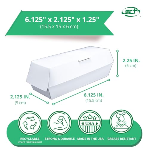 SOUTHERN CHAMPION TRAY Regular / 6-1/8" x 2-1/8" x 2-1/4" / White Clamshell Take Out Containers