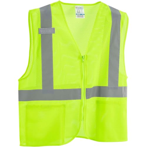 Hi-Vis Class 2 Safety Vest by Global Industrial – Small-Medium, Polyester, Lime Green, Model 641636LS