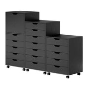 Winsome Black / 1 Door, 17 Drawers / Transitional Storage Drawer Units