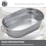 American Metalcraft 32 oz (Pack of 1) / Oval Tub / Silver Beverage Tubs