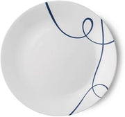 Corelle LIa 8.5 Luncheon Plate White w/Blue Splash swirl across (1) Plate