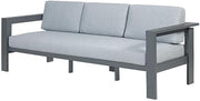 Crafters and Weavers Sardinia Aluminum Frame Outdoor Sofa - Gray Cushions