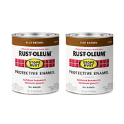 Rust-Oleum Flat Brown / 32 Fl Oz (Pack of 2) / Brush on Paint Interior & Exterior House Paint