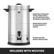 Waring 110-Cup / 110 Cup Capacity / Silver Coffee Urns
