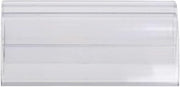 HUBERT Kost Klip Clear Plastic Snap-On Covered Face Label Holder for Wire Shelves - 3" L x 1 1/4" H, 50 per Bag