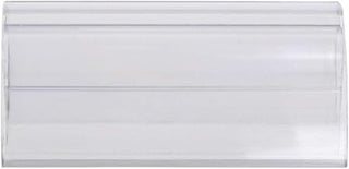 HUBERT Kost Klip Clear Plastic Snap-On Covered Face Label Holder for Wire Shelves - 3" L x 1 1/4" H, 50 per Bag