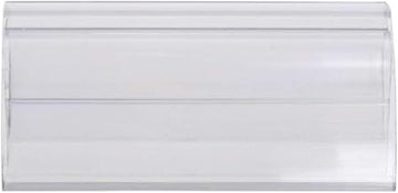 HUBERT Kost Klip Clear Plastic Snap-On Covered Face Label Holder for Wire Shelves - 3" L x 1 1/4" H, 50 per Bag
