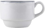Tuxton China SBF-0303 Espresso Cup, 3 oz., 3-3/8" x 2-5/8" x 2", Scalloped, Stackable, Microwave and Dishwasher Safe, Oven Proof, Fully Vitrified, Porcelain, TuxTrendz, Pack of 36