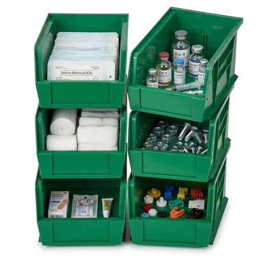 QUANTUM STORAGE SYSTEMS Green / 10L x 6W x 5H / Ultra Stack & Hang Open Storage Bins