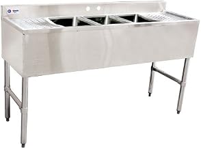OMCAN 25274 DIMENSIONS 60” x 18 3/4” x 37” Under Bar Sink With 3 Compartments