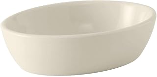 Tuxton China BEK-160 Baking Dish, 16 oz., 6-3/4" x 5" x 1-3/4" H, Oval, Microwave and Dishwasher Safe, Oven Proof, Fully Vitrified, Ceramic, DuraTux, American White/Eggshell, Pack of 12