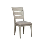 Linen-Upholstered Ladder Back Side Chairs Set of by Starlight Canyon Home – Solid + Manufactured Wood, White, Pack of 2