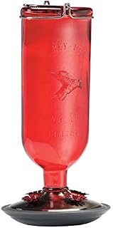 Perky-Pet Antique Glass Bottle Hummingbird Feeder - Red, 16 oz