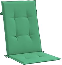 vidaXL Green Polyester Garden Highback Chair Cushions 2 pcs, Non-Slip Outdoor/Indoor Seat Pads with Elastic Strap, Water-Repellent & UV Resistant, 47.2"x19.7"x1.2" Size, Easy to Clean