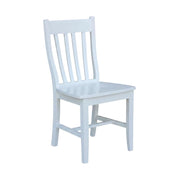 Solid Wood Dining Chair with Cafe-Style Design by Furnifact – Wood, White, Pack of 2