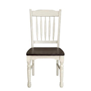 British Isles Brown Slatback Sidechair with Light Distressed Finish by Starlight Canyon Home – Solid Rubberwood, Brown, Pack of 2