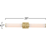 Positano - 2-Light Bathroom Vanity Light - 29"W - Satin Brass - White Glass by Artcraft – Metal, Satin Brass, Model AC11773WB