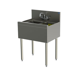 24"W Underbar 2 Compartment Sink by Perlick – Stainless Steel, Model TS22C