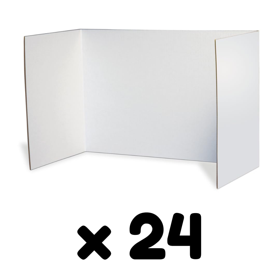 Privacy Board Protectors by Pacon – 48" x 16", Cardboard, White, 24 Boards, Pack of 6, Model P3782