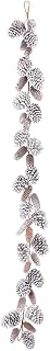 6ft Mixed Flocked Pinecone Artificial Garland -White (Pack of 6)