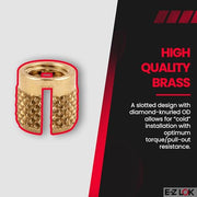 E-Z LOK 10-32 (Pack of 100) / One Size / Gold Press-In Inserts