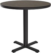 Correll Round Laminate Cafe and Breakroom Table with Walnut Finish BXT24TFR-01
