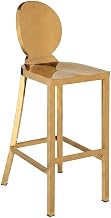 Starlight Canyon Home Stainless Steel Counter Stool with Back, Metal Bar Stools for Kitchen Island or Counter Height Barstool, Gold Stainless Steel