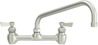 Fisher 61204 Stainless Steel Backsplash Mount Faucet with 6" Swing Spout, and EZ Install Adapters, 8"