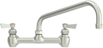 Fisher 61204 Stainless Steel Backsplash Mount Faucet with 6" Swing Spout, and EZ Install Adapters, 8"