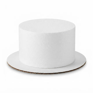 7" x 4" Round Foam Cake Dummy Polystyrene by Glownary – 2000 Ml, Paperboard, White, Model 246cdrd47